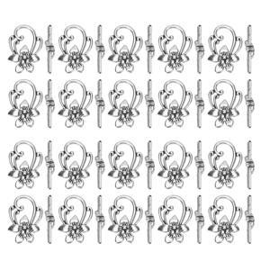 20x OT Toggle Buckle Flower Pattern Connectors Alloy DIY Jewelry Accessory NEW