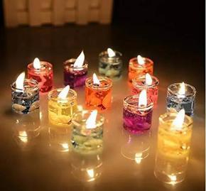 Romantic Jelly Candles ,Valentine's Day Wedding Birthday Party Celebration Candle Flame -6 pcs