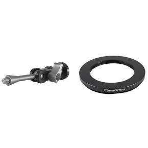 BRADOO- 52mm-37mm 52mm to 37mm Black Step Down Ring Adapter for Camera & YJ-B13L Magic Hand Connecting Arm Tripod