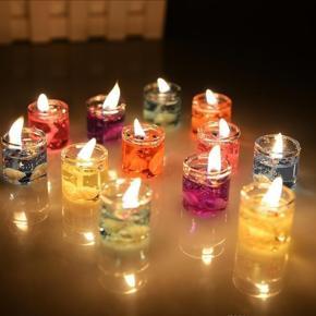 Cute Glass Jelly Candles Set 8pcs