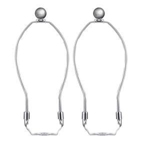2 Pcs Lamp Harp Set 8 Inch Lamp Harp Holder for Table and Floor Lamps (Chrome Polished)