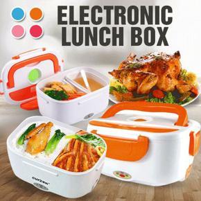 New Portable Electric Heating Lunch Box Meal Heater Rice Dinner Food Container Blue & White