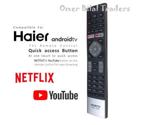 HAIERr Smart LED TV Remote control With Netflex & Youtub Button