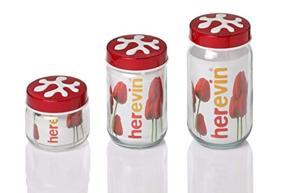 Herevin Container set Puzzle Canister ,Set of 3 (425ml, 660ml & 1000ml)