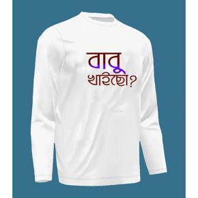 Babu Khaicho White long Sleeve T-Shirt For Men