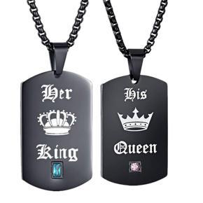 Her King His Queen Couple Stainless Steel Chain