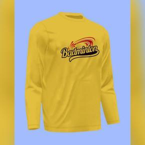 Badminton 9 Yellow  long Sleeve T-Shirt For Men