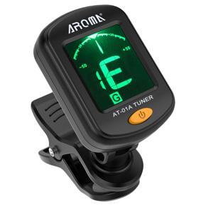 Aroma At-01A Guitar Tuner Rotatable Clip-On Tuner Lcd Display For Chromatic Acoustic Guitar Bass Ukulele