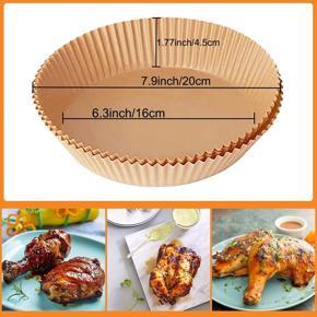 ARELENE Air Fryer Disposable Paper Liner Non-Stick Baking Parchment Air Fryer Liners with Food Tong and Baking Brush for Baking