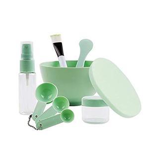 Retailcare Diy Facemask Mixing Tool Kit With Big Volume Bowl Spatula Brush Spray Bottle Puff Soaking Bottle Gauges Pack Of 9 Green - Black Head Remover - Darma Roller