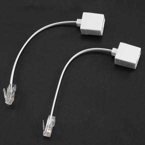 8P4C/RJ45 Male RJ11 6P4C to Female M/F Adapter-6 x Adapter telephone Ethernet-White