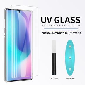 For Samsung Galaxy Note 10 Plus UV Light Adhesive Tempered Glass Screen Protector -Transparent