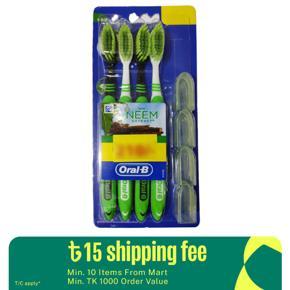 Oral- B 123 Soft Toothbrush with Neem Extract (Pack of 4)
