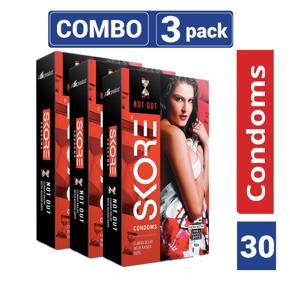 SKORE - NOT-OUT Climax Delay With Raised Dots Condom - Full Box - 3x10=30pcs Condom