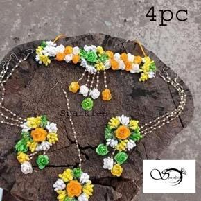 Artificial Flower Jewellery Set -4pcs set