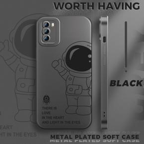 Hontinga for Xiaomi Poco M3 Back Cover Frosted Plating Cute Astronaut Spaceship Covers Thin Soft Silicone Mobile Phone Case