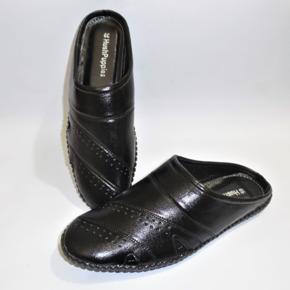 Nagra Leather Half Shoes Loafer Panjabi's Shoe Sandal For Men-Black