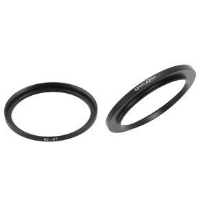 BRADOO- Camera Replacement Metal 62mm-67mm Step Up Filter Ring Adapter & 52mm-62mm 52mm to 62mm Black Step Up Ring Adapter