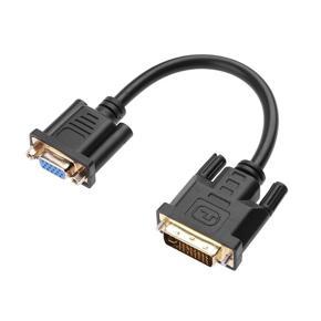 1080p DVI-D 24+5 Pin Male to VGA 15Pin Female Active Cable Adapter Converter - black