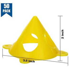 XHHDQES 50 PCS Yellow Cone Canvas and Cabinet Door Risers, 3.5inch X 2inch Pyramid Stands, Acrylic Painting Support Stands