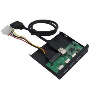 33S50-RTK Card Reader Media Type-C Dual USB 3.0 Port Hub Dashboard PC Front Panel with USB Power Cable