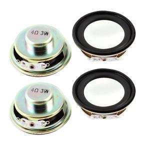 XHHDQES 4 Ohms 3 W Metal Round Magnet Speaker 4 Pcs