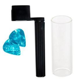 Guitar Glass Slippery Stick Glass Slide Transparent with String Stool + 2 Picks Premium Crank