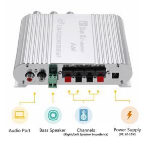 Car Auto DX-210 2.1 Channel Bass Power Amplifier HiFi Audio Stereo Speaker Booster 12V Excellent Thermal Stability