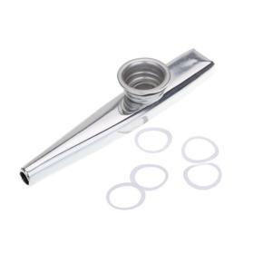 Kazoo Aluminum alloy Metal with 5 pcs Gifts Flute Diaphragm for Children Music-lovers-silver