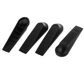 4 pieces plastic black non-slip stopper doorstop door buffer door wedge