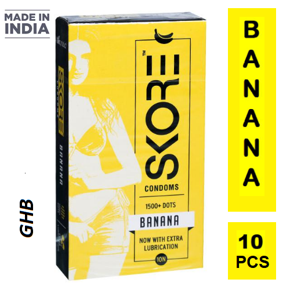 Skore Banana 1500+ Raised Dots Condoms - 10Pcs Pack