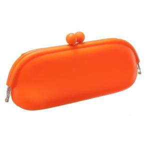 Spectacle Glasses Soft Cover Case Silicone Fashion Neon Silicone Pouch Bag Orange - orange