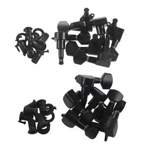 BRADOO- 2set Guitar Sealed Small Peg Tuning Pegs Tuners Machine Heads for Acoustic Electric Guitar Guitar Parts( Black 3R3L/6R)