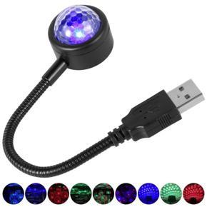 USB Car Roof Star Night Projector Light Sound Activated LED Interior Lamp, 4 Colors 9 Functional Modes, Adjustable Romantic Atmosphere Ambient Light- Plug and Play