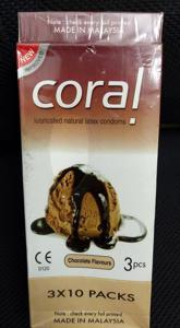 Coral Chocolate Flavours Condom (1 Full Box)