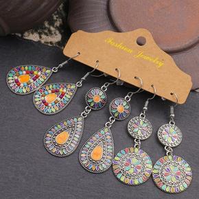 New Trendy 3 Pairs = 6 Pcs Vintage Antique Bohemian Ethnic Dangle Drop Earrings Set for Girls New Collection/ Earrings Set for Girls/ Earring for Women Simple