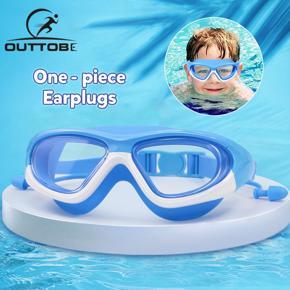 Outtobe Swimming Goggles Anti Fog Swim Glasses HD Lens Diving Glasses No Leaking Swim Eyewear UV Protected Goggles Waterproof Diving Goggle Adjustable Eyeglasses with Ear Plugs for Kids Children