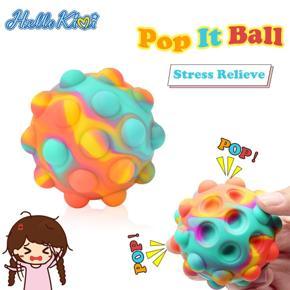 HelloKimi Fidget Pop T-oy 3D Fidget Pop It Ball Pop Stress Sensory T-oys Balls S-ilicone Sensory T-oys Anti-Stress Fidget Ball K-ids T-oys Gift