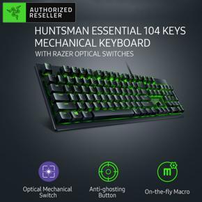 Razer Huntsman Essential Mechanical Keyboard 104 Keys Wired RGB Backlight Gaming Keyboard with Razer Optical Switches Black