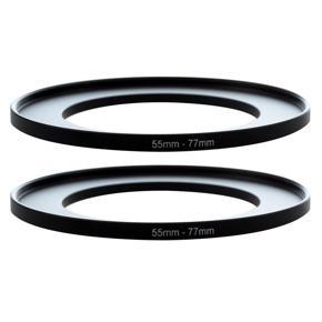 XHHDQES 2X Metal 55mm-77mm Camera Step Up Filter Ring Adapter 55-77