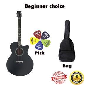 Best Beginner choice New Accoustic Guitar + bag+ picks - Black