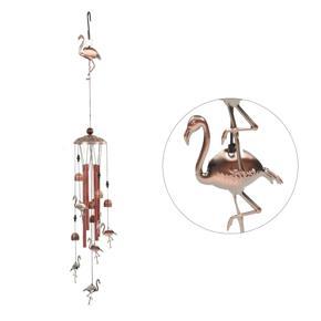 Himeng La Flamingo Wind Chimes Idyllic Style Vintage Metal Tube for Outdoor Decor