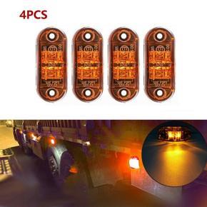 4X Amber LED 2.5inch 2 Diode Light Oval Clearance Trailer Truck Side Marker Lamp