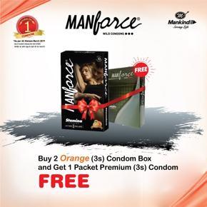 Manforce Condoms Stamina Orange Flavored Buy 1 packets 10 pcs Get 1 Packets Premium 3pcs Condom Free