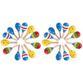 ARELENE 24 Pieces Maracas for Maraca Party Favours Wooden Maracas Colorful Mini Maracas Random Colors