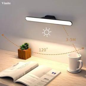Vimite Hanging Magnetic Led Reading Light Touch Study Table Lamp USB Rechargeable Eye Protection 3-Color Dimming Desk Lamp Mirror Makeup Lamp for Room Bedroom Cabinet Student Dormitory Lighting Warm W