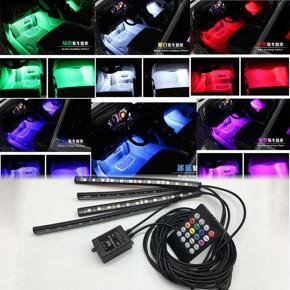 RGB LED Strip Light Car Music Control LED strip lights 8 Colors Car Styling Atmosphere Car Light Lamps With Remote Control