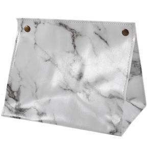 Marble Pattern Tissue Box Pu Leather Home Car Napkin Paper Container Paper Towel Napkin Case Pouch Home Decor—White