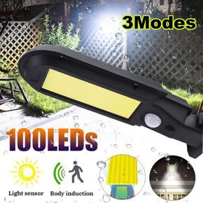 100 LED Solar Power Street Light PIR Motion Sensor Wall Lamp Waterproof 100COB Garden Outdoor Yard Pathway