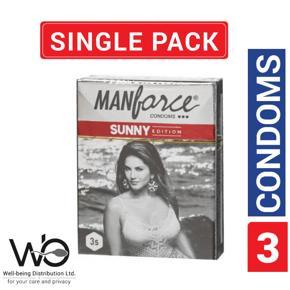 Manforce - Ribbed & Dotted Sunny Edition Condoms - Single Pack - 3x1=3pcs Condom